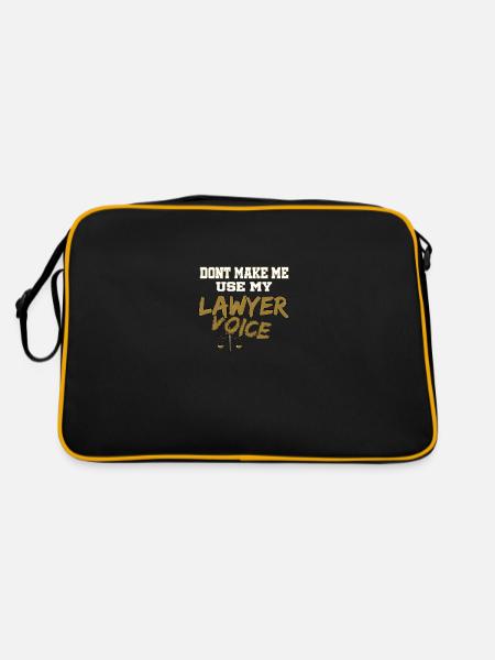 Anwalt Rechtsanwalt Jura Richter Recht Geschenk 36 - Retro Tasche - Schwarz/Gold - Hinten