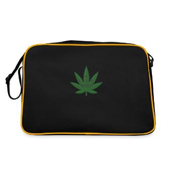 i love weed ganja cadeau Canabis Legalize it FR - Sac Retro - noir/or - Dos
