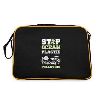 Le plastique sauve l’océan - Sac Retro - noir/or - Dos