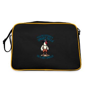 You're Either A Smart Fella Or A Fart Smella - Retro Bag - black/gold - Back