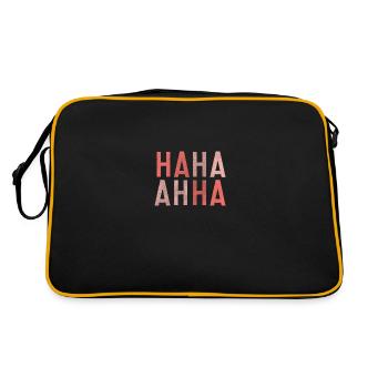 Hahahaha funny funny funny laugh meme joke lol - Retro Bag - black/gold - Back