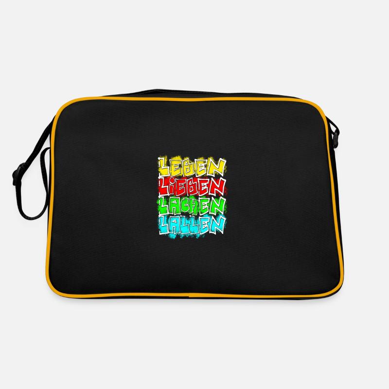 leben lieben etc weiss Retro Tasche