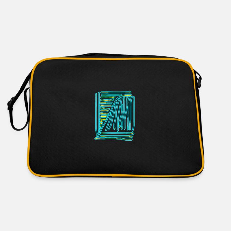 kaligraphie dessin turkis jaune - Sac Retro - noir/or