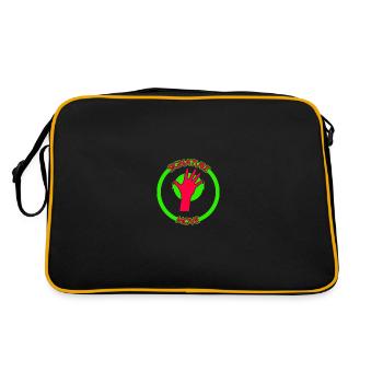 signature move face palm green red - Retro Bag - black/gold - Back