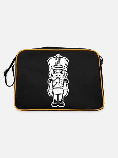 Nutcracker Christmas Symbol - Retro Bag - black/gold - Back