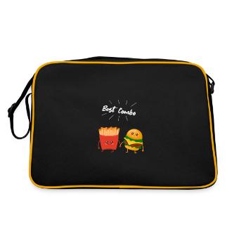 Burger & Fries Couple Cadeau pour les amateurs de frites - Sac Retro - noir/or - Dos