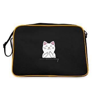 Mug drôle de doigt moyen de chat - Sac Retro - noir/or - Dos