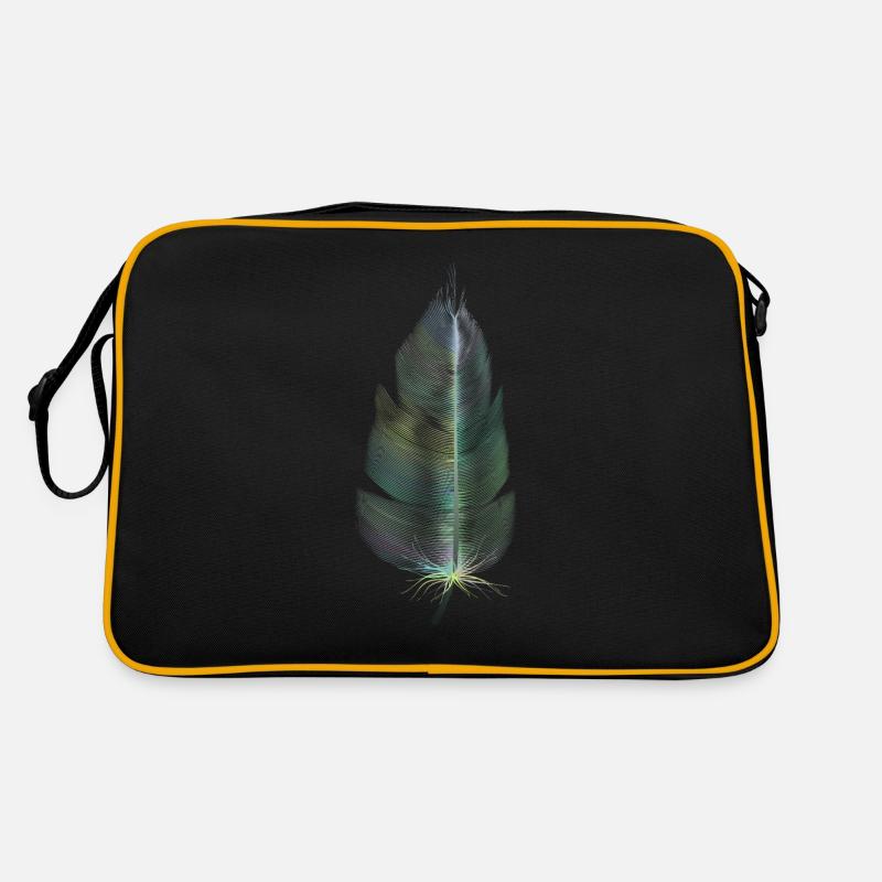 plume colorée - Sac Retro - noir/or