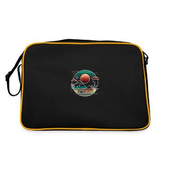 Coucher de soleil comme si l’IA le faisait - Sac Retro - noir/or - Dos