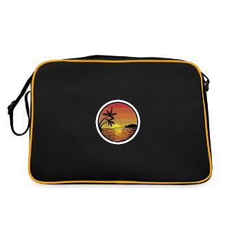 Plage coucher de soleil retro autocollant doré - Sac Retro - noir/or - Dos