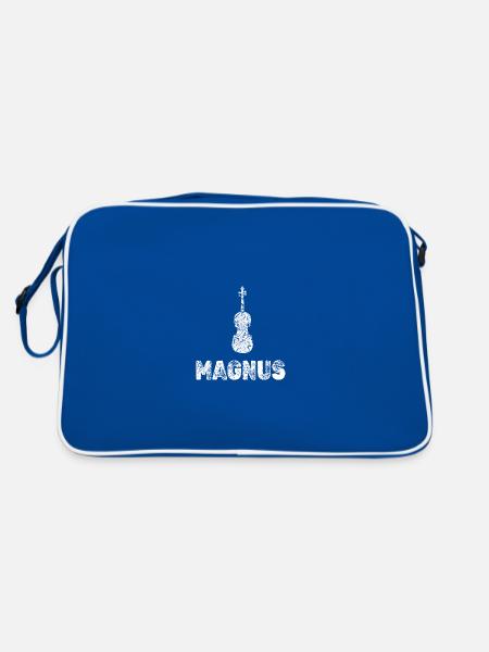 Bratsche Magnus - Retro Tasche - Blau/Weiß - Hinten