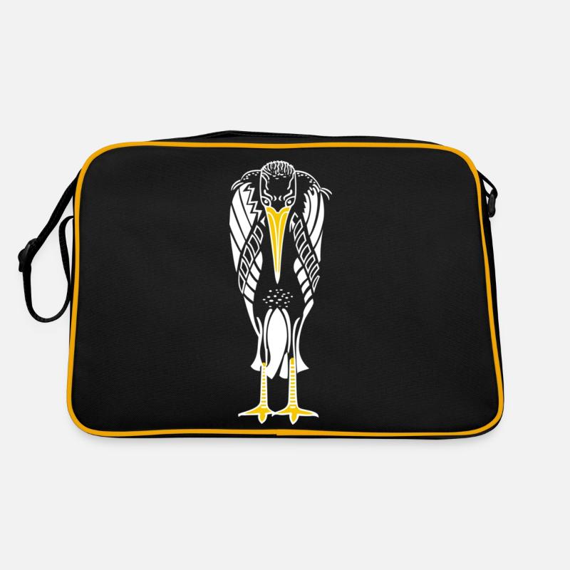 Marabu / Marabou Stork (E, DDP) - Retro Tasche - Schwarz/Gold