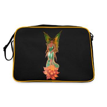 Enchanting elf from a lotus flower - Retro Bag - black/gold - Back