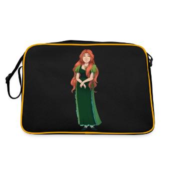 Aiblinn - Retro Tasche - Schwarz/Gold - Hinten