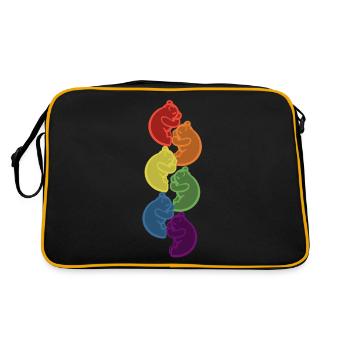 Sleeping Rainbow Bears Lgbt Gift Idea - Retro Bag - black/gold - Back