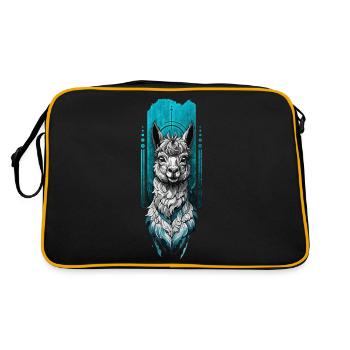 Adorable Lama - Retro Bag - black/gold - Back