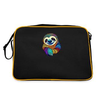 Faultier - Retro Tasche - Schwarz/Gold - Hinten