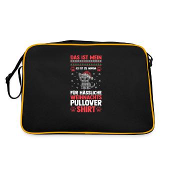 Weihnachtsmann Weihnachten Hässliche Weihnachten - Retro Tasche - Schwarz/Gold - Hinten