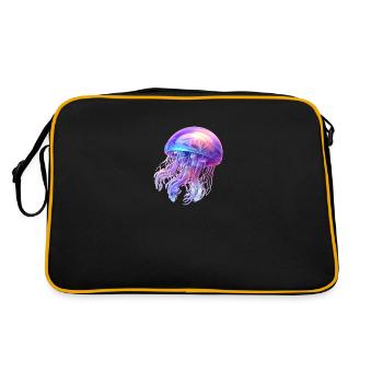 Qualle Farbenfroh & Transparent - Retro Tasche - Schwarz/Gold - Hinten