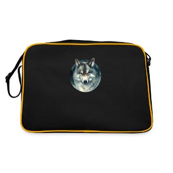 Illustration menaçante de chien sauvage renard dans un cercle de regards - Sac Retro - noir/or - Dos