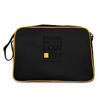 Social Battery Low - Recharge hors ligne - Sac Retro - noir/or - Dos