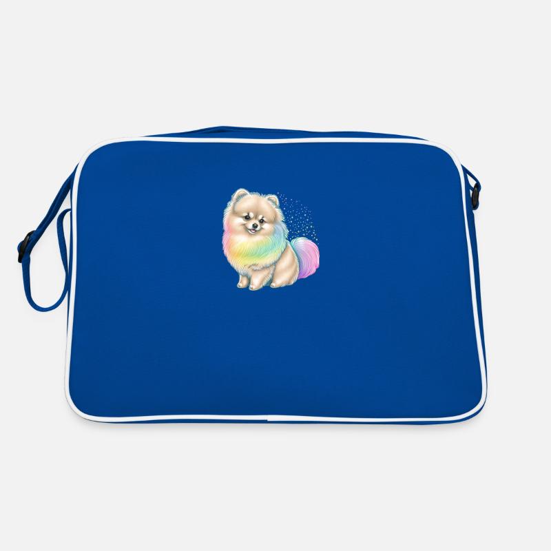 Pomeranian Miniature Spitz Rainbow Retro Bag