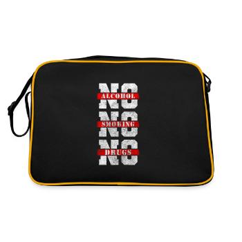 Drogenfrei Abhängigkeit Clean Hanf - Retro Tasche - Schwarz/Gold - Hinten
