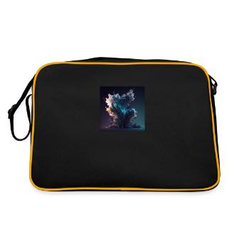 Abstrakter Schädel Nr. 10 - Retro Tasche - Schwarz/Gold - Hinten