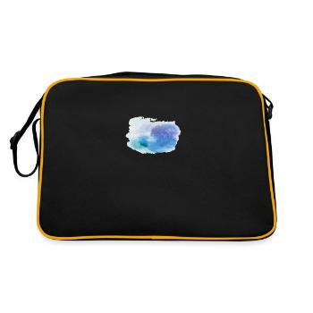 watercolour blue - Retro Tasche - Schwarz/Gold - Hinten