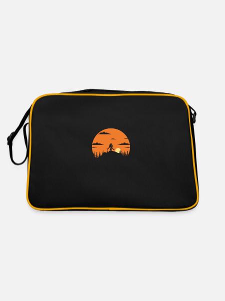 Funny Cyclist Cyclist Bike - Retro Bag - black/gold - Back
