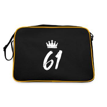 61 Number crown - Retro Bag - black/gold - Back
