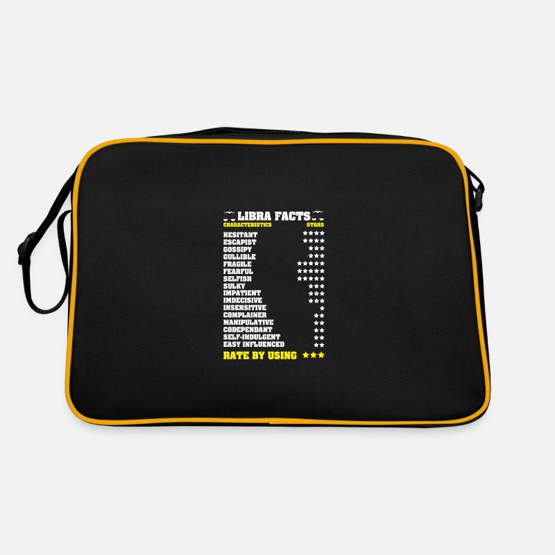 Sternzeichen Waage - Retro Tasche - Schwarz/Gold