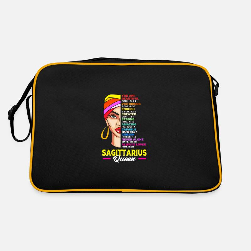 Sternzeichen Schütze - Retro Tasche - Schwarz/Gold