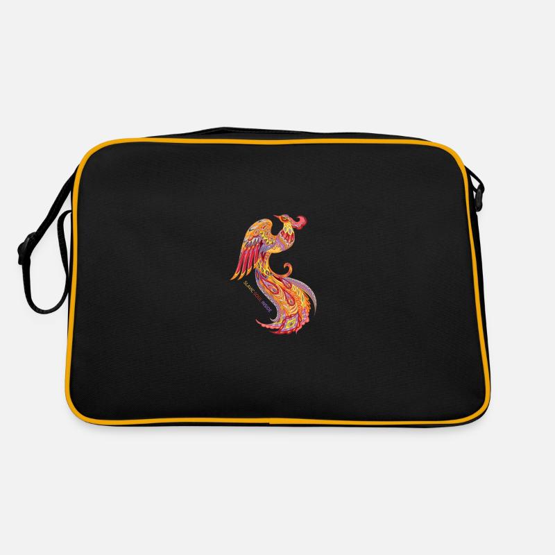 Feuervogel Rarog slawischer Phönix - Retro Tasche - Schwarz/Gold