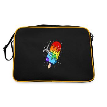 Astronaut - Rainbow Ice Cream Stick - Humor - Retro Bag - black/gold - Back