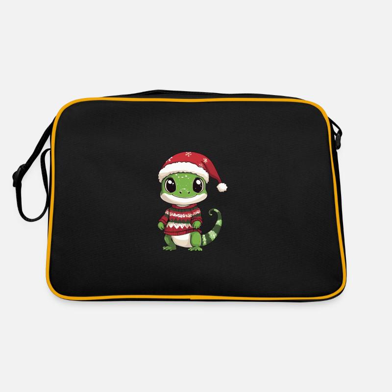 Echse Weihnachten Comic Retro Tasche