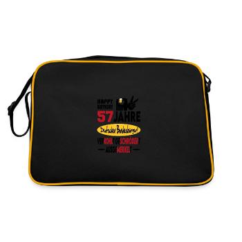 Geburtstag CDU SPD FDP Grün Politik Alter Jahre 57 - Retro Tasche - Schwarz/Gold - Hinten