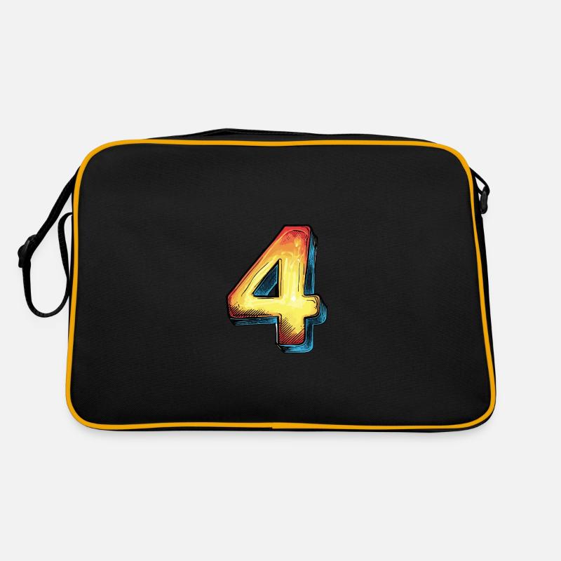 4 Zahl Comic Retro Tasche