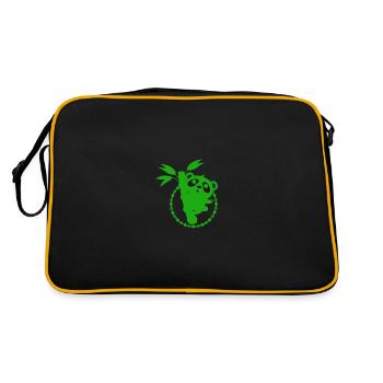 Ours - Panda Forêt Nature Liberté Sauvage - Sac Retro - noir/or - Dos