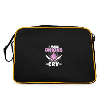 Je fais pleurer les oignons Cuisine Drôle Chef Cuisine - Sac Retro - noir/or - Dos