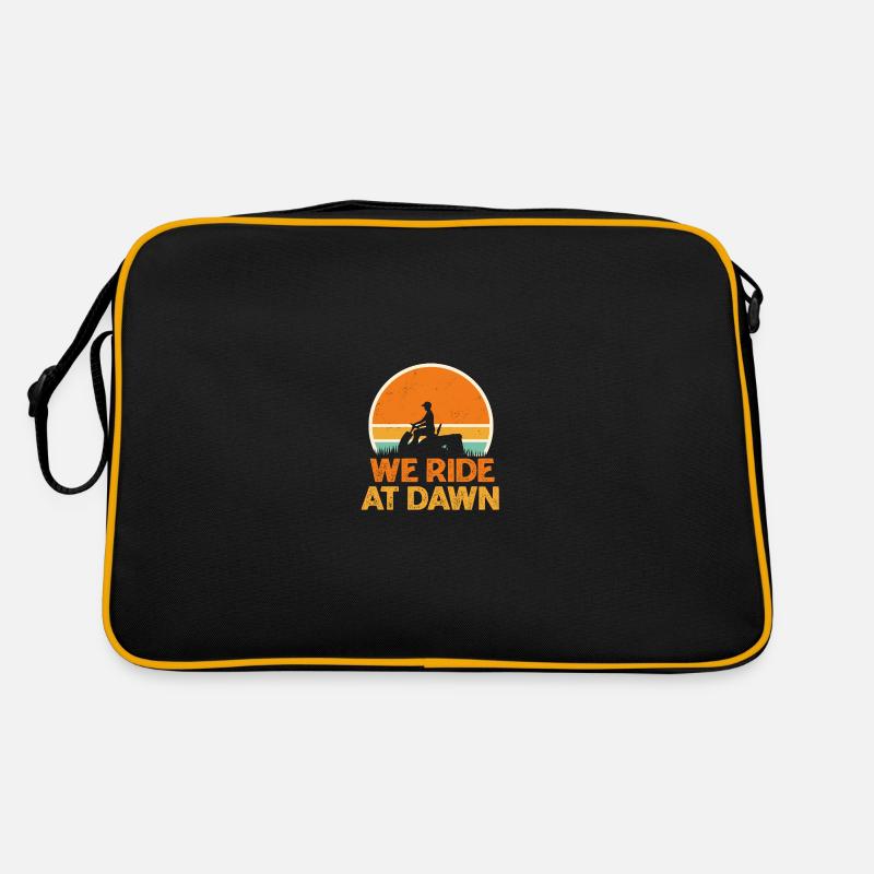 We Ride At Dawn Funny Lawn Mower Design Retro Bag