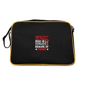 Caution Dog is harmless beware of owner for - Retro Bag - black/gold - Back