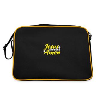Jesus And Dogs Amen for Christians Dog Owners - Retro Bag - black/gold - Back