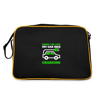 Sorry I'm Late My Car Was Charging E-Car - Retro Bag - black/gold - Back