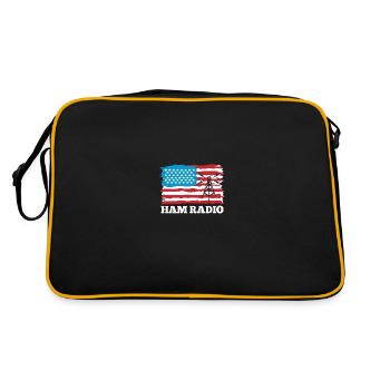HAM Radio USA Amateurfunk Amateur Radio Operator - Retro Tasche - Schwarz/Gold - Hinten