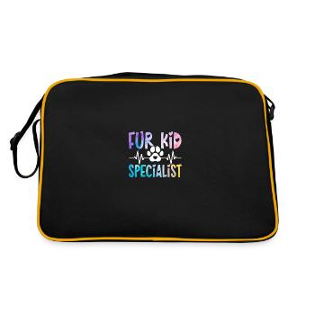 Fur Kid Specialist Für Tiersitter Tierarzthelfer - Retro Tasche - Schwarz/Gold - Hinten