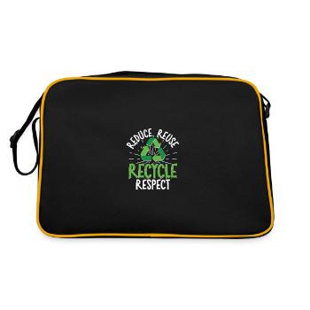 Reduce Reuse Recycle Environmental Protection - Retro Bag - black/gold - Back