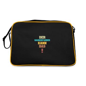 Cadeau pour le conducteur d’excavatrice - Sac Retro - noir/or - Dos