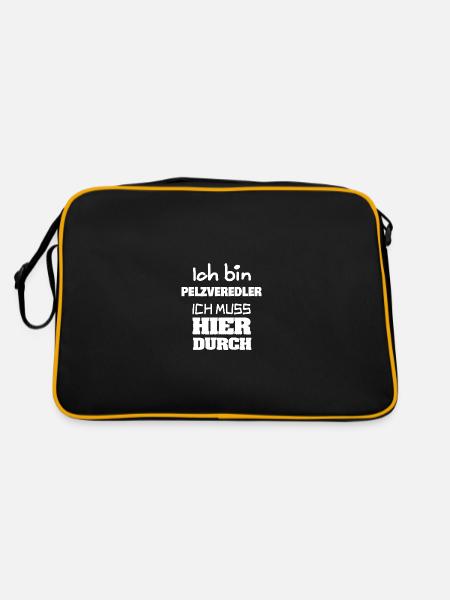 Beruf Pelzveredler - Retro Tasche - Schwarz/Gold - Hinten