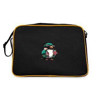 colibri oiseau frais été - Sac Retro - noir/or - Dos